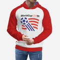 World Cup USA 1994 All-Over Print Men's Raglan Slim Pullover Hoodie Long Sleeve