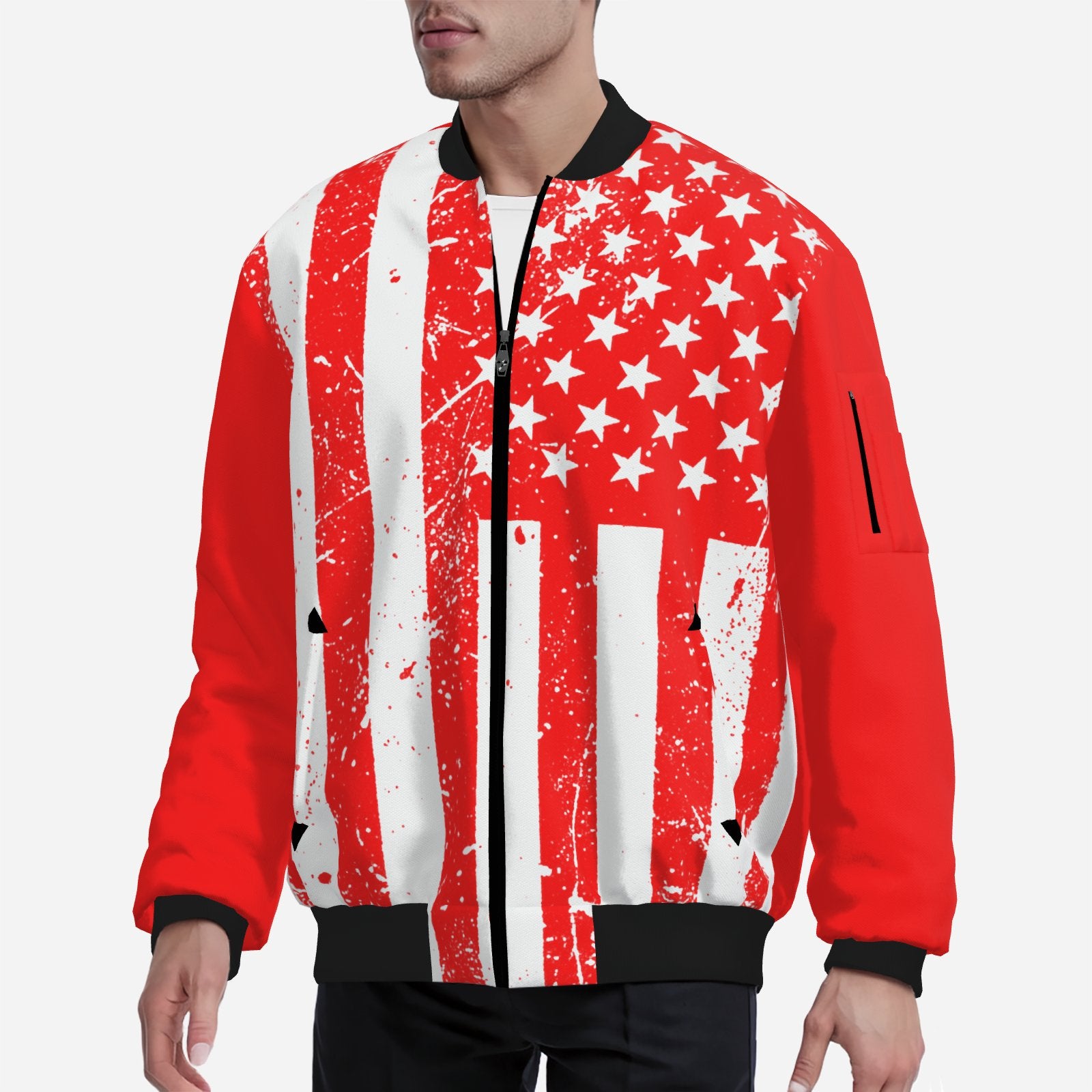 USA All-Over Print Men's Bomber Jacket Sportswear