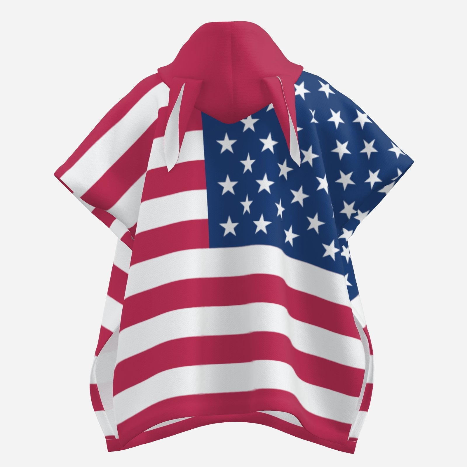 All-Over USA Flag Print Kids Towel with Hood & Rabbit Ears