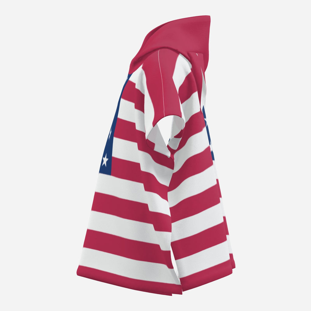 All-Over USA Flag Print Kids Towel with Hood & Rabbit Ears