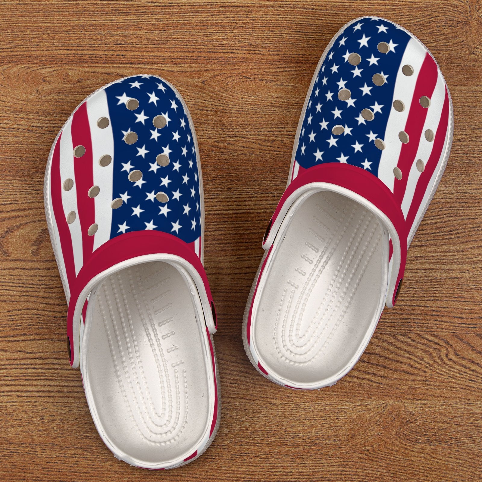 US Patriotic Flag Design Unisex Adult Clogs Sandals Crocs