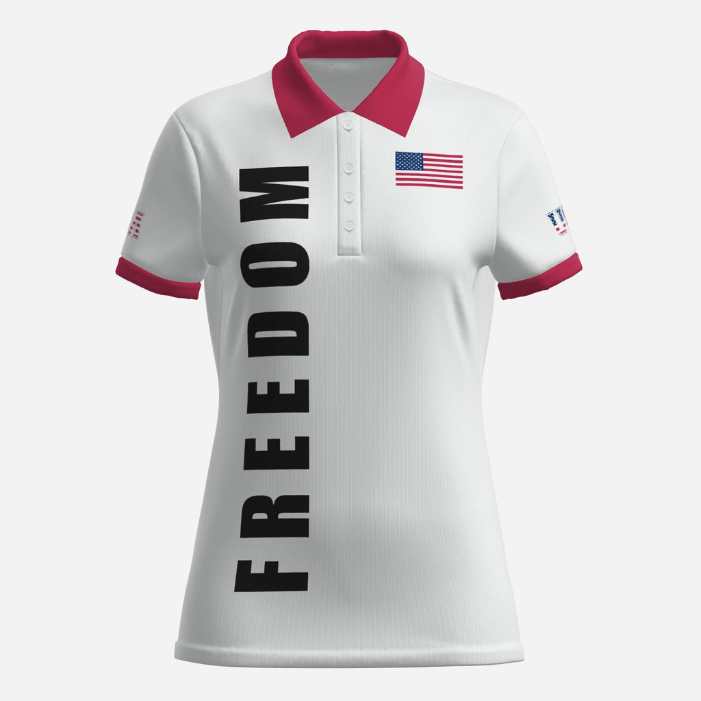 Freedom USA Women's Four-Button Polo Shirt Soft Fit