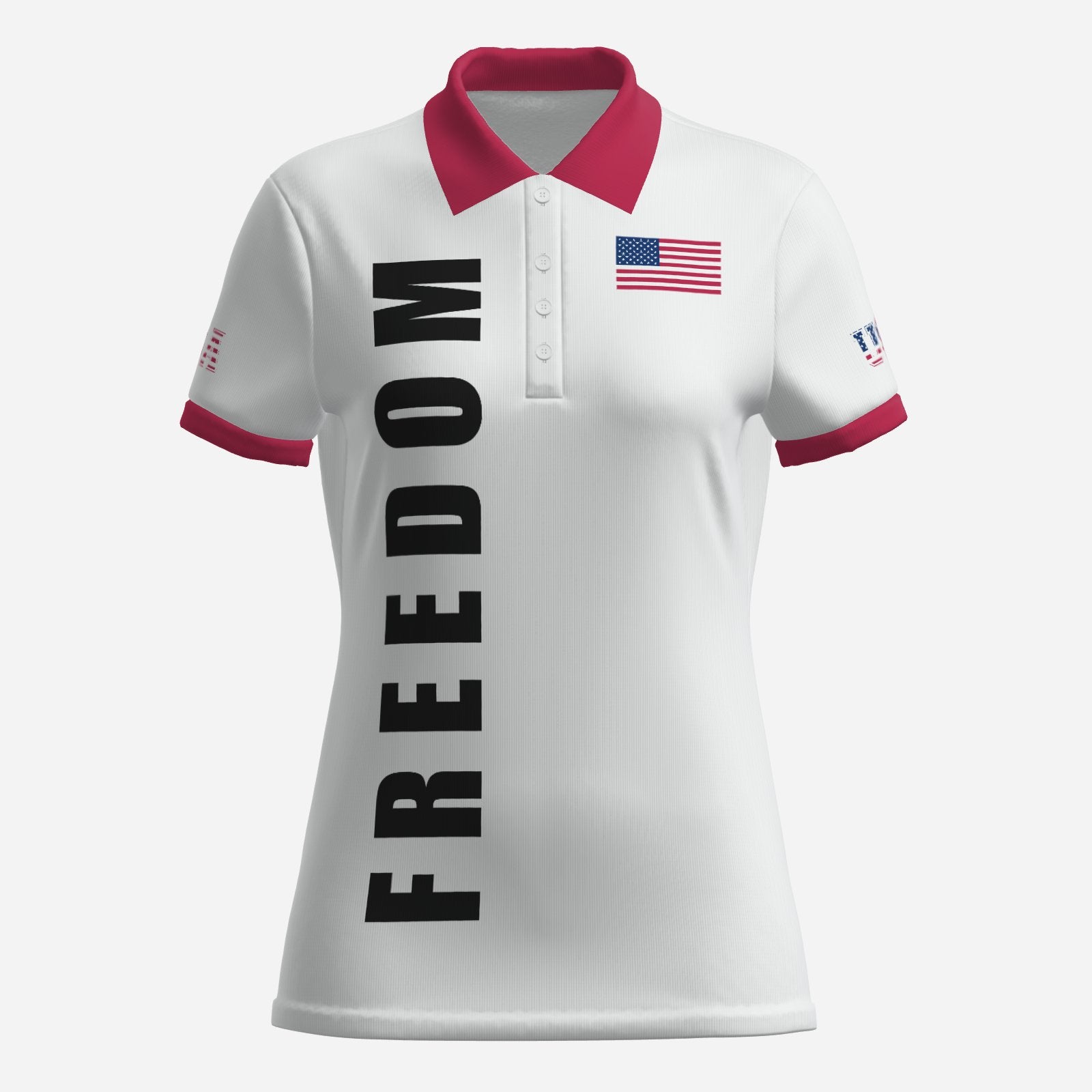 Freedom USA Women's Four-Button Polo Shirt Soft Fit