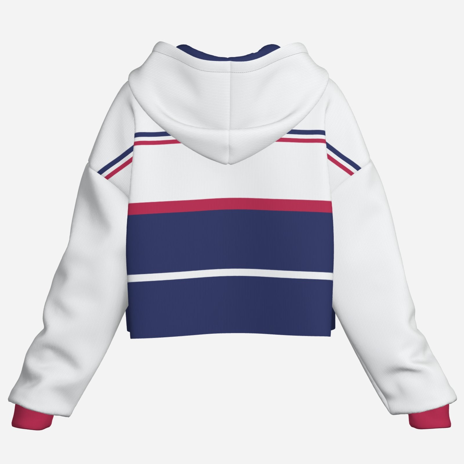 Freedom Women's Premium High-Elastic Hoodie Crop Top-Fuchsia Cap Rope