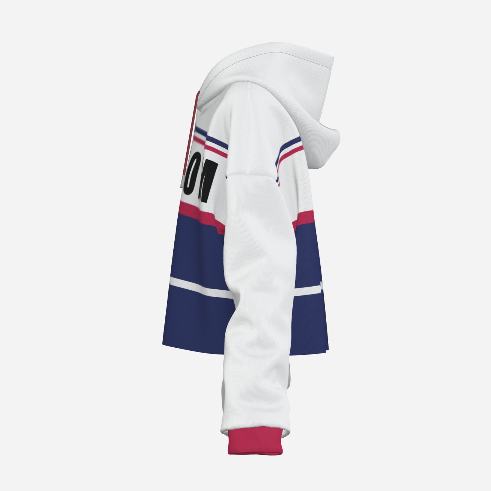 Freedom Women's Premium High-Elastic Hoodie Crop Top-Fuchsia Cap Rope