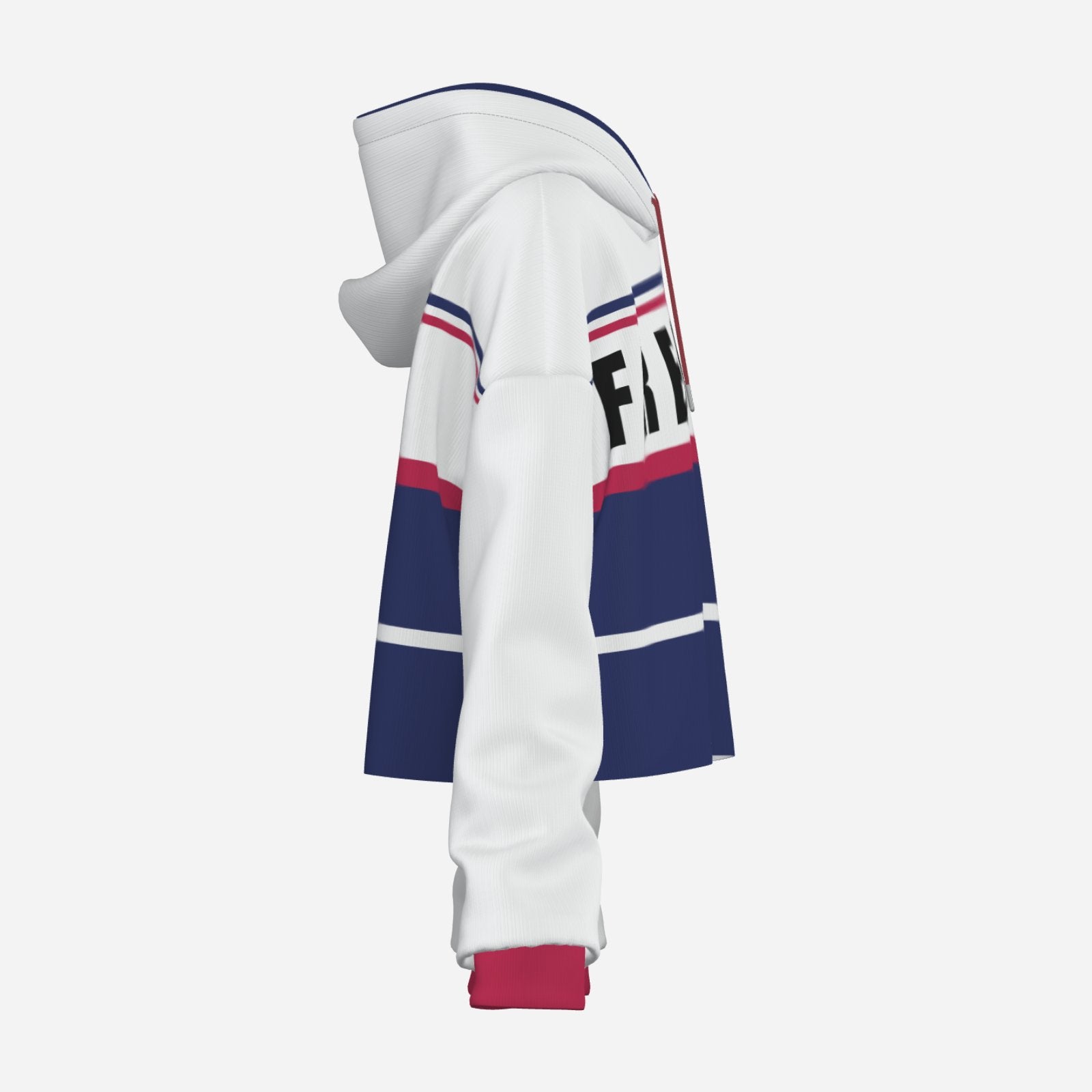 Freedom Women's Premium High-Elastic Hoodie Crop Top-Fuchsia Cap Rope