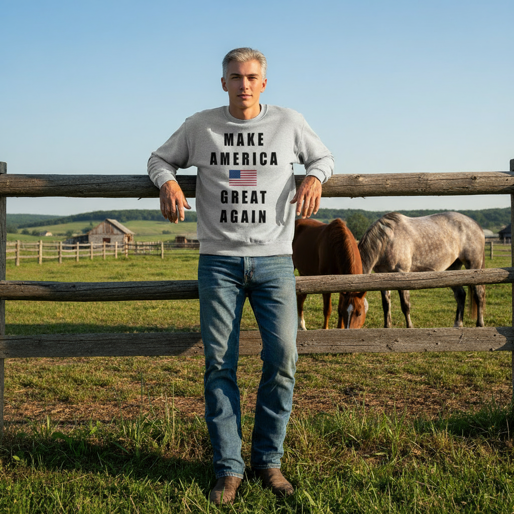MAKE AMERICA GREAT AGAIN Cotton Unisex White Sweatshirt
