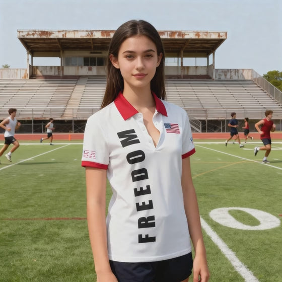 Freedom USA Women's Four-Button Polo Shirt Soft Fit