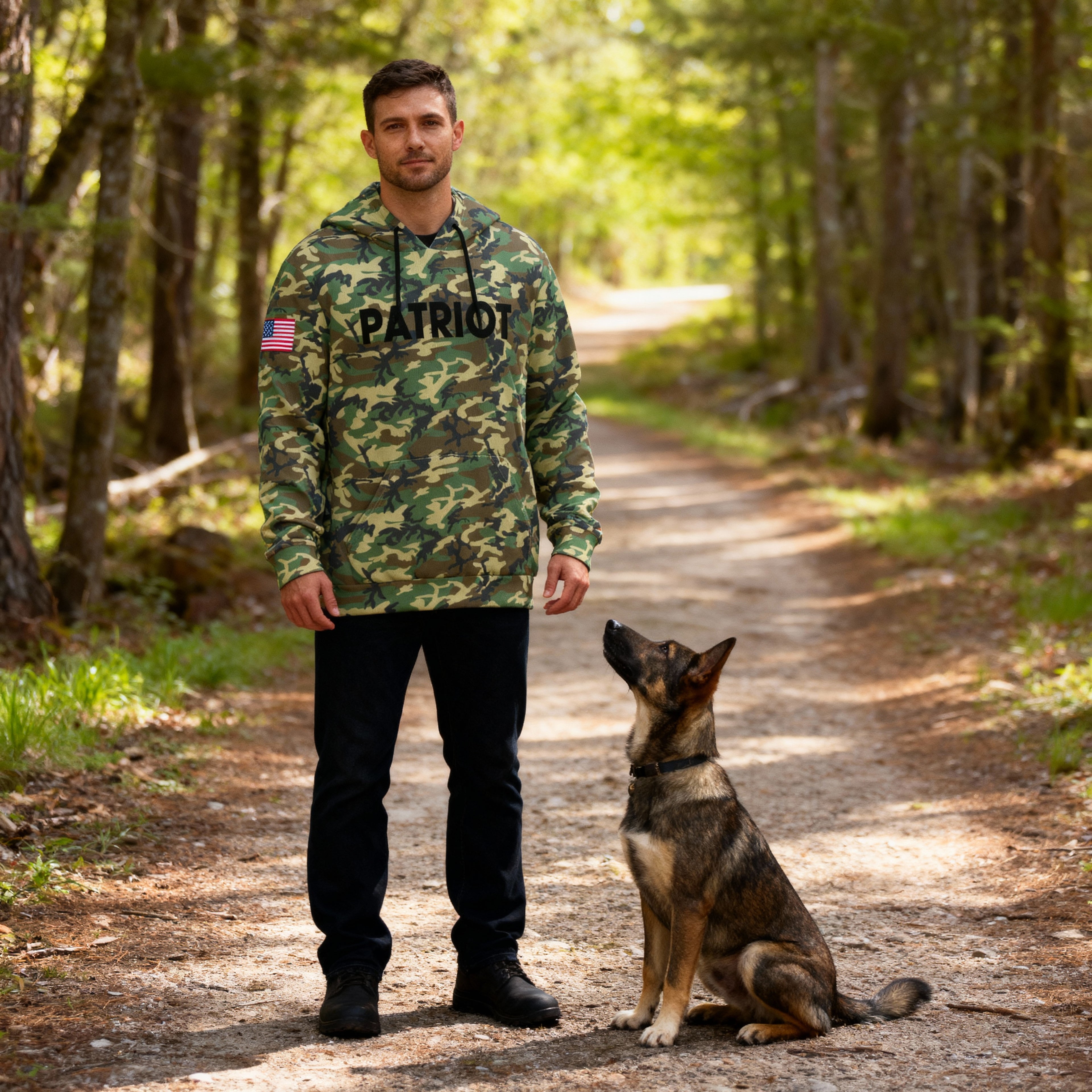 Camo Patriot Casual Premium Hoodie